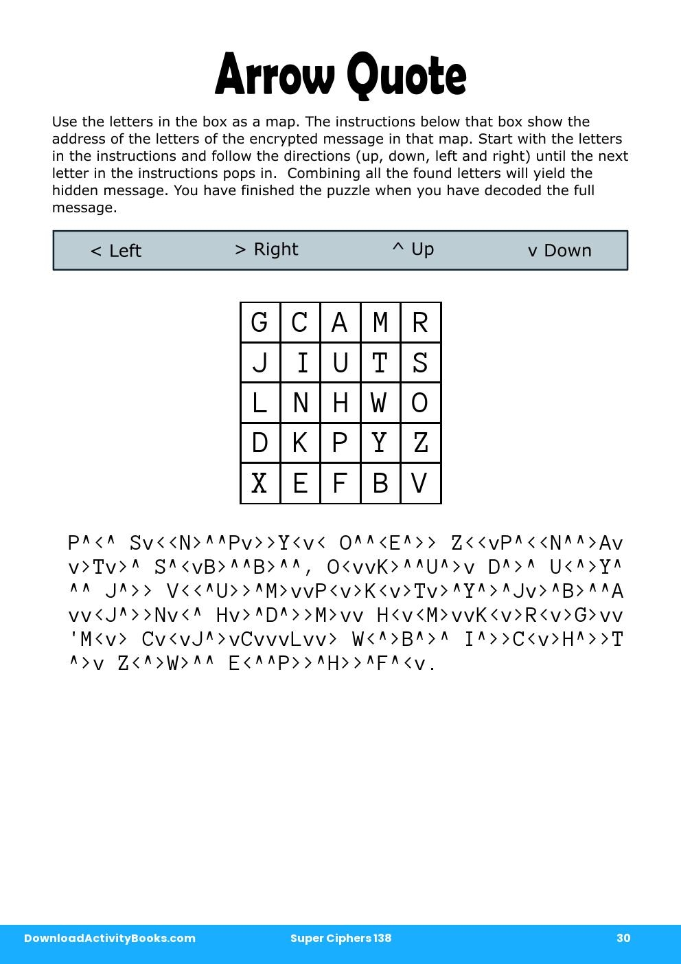 Arrow Quote in Super Ciphers 138