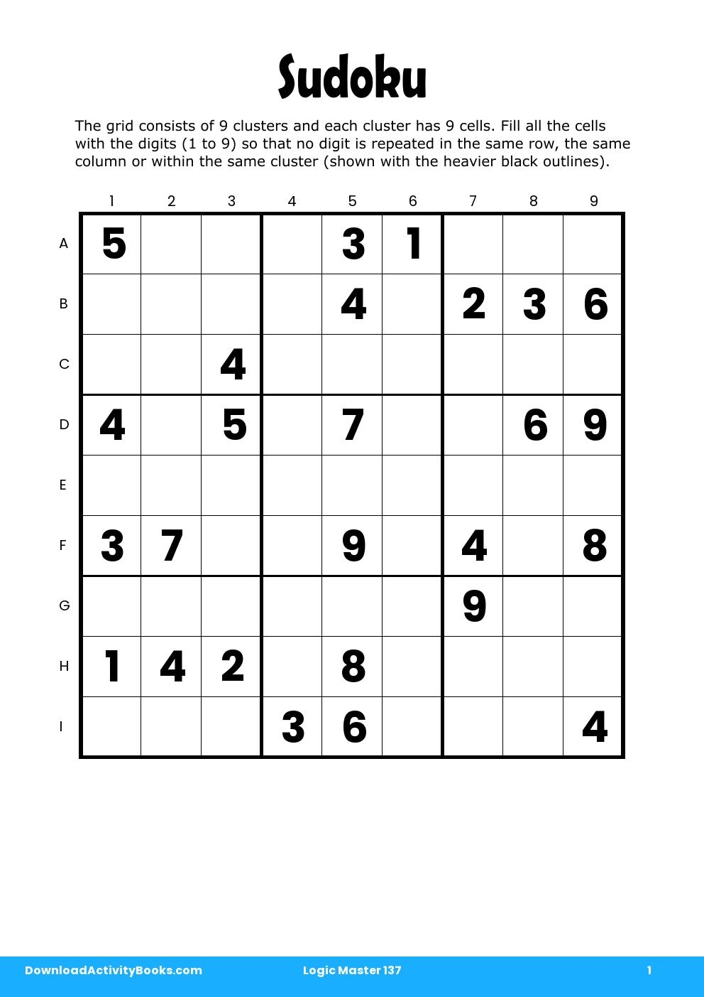 Sudoku in Logic Master 137