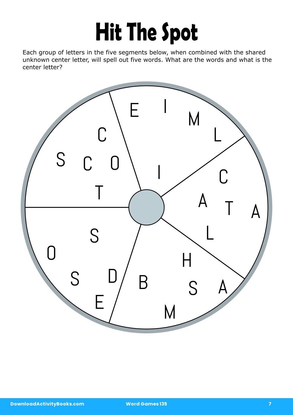 Hit The Spot in Word Games 135
