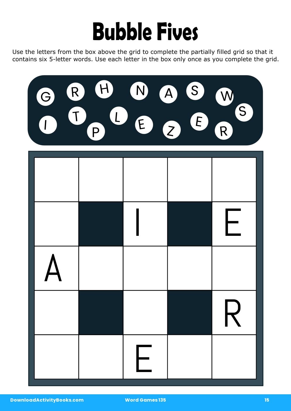 Bubble Fives in Word Games 135