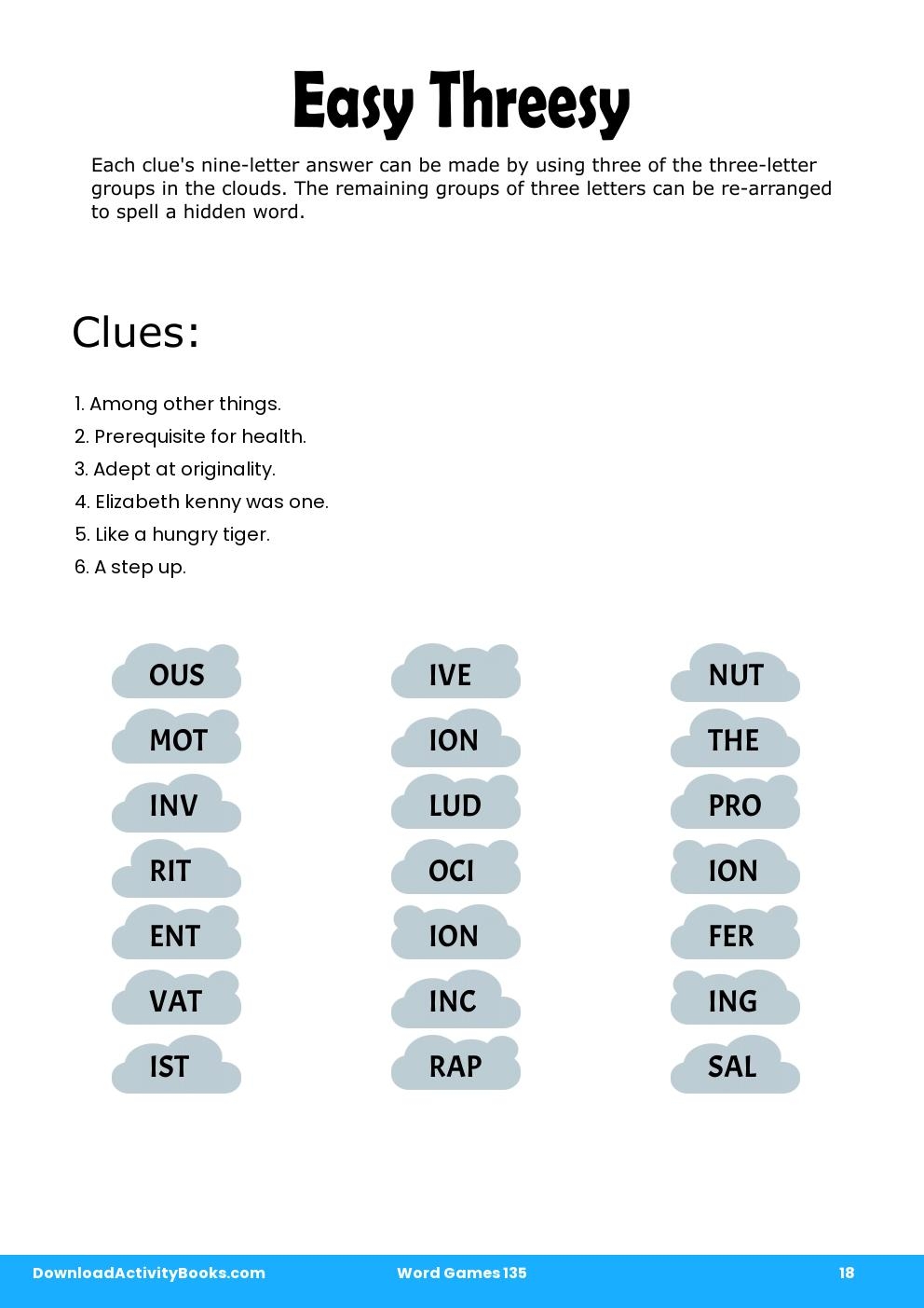 Easy Threesy in Word Games 135