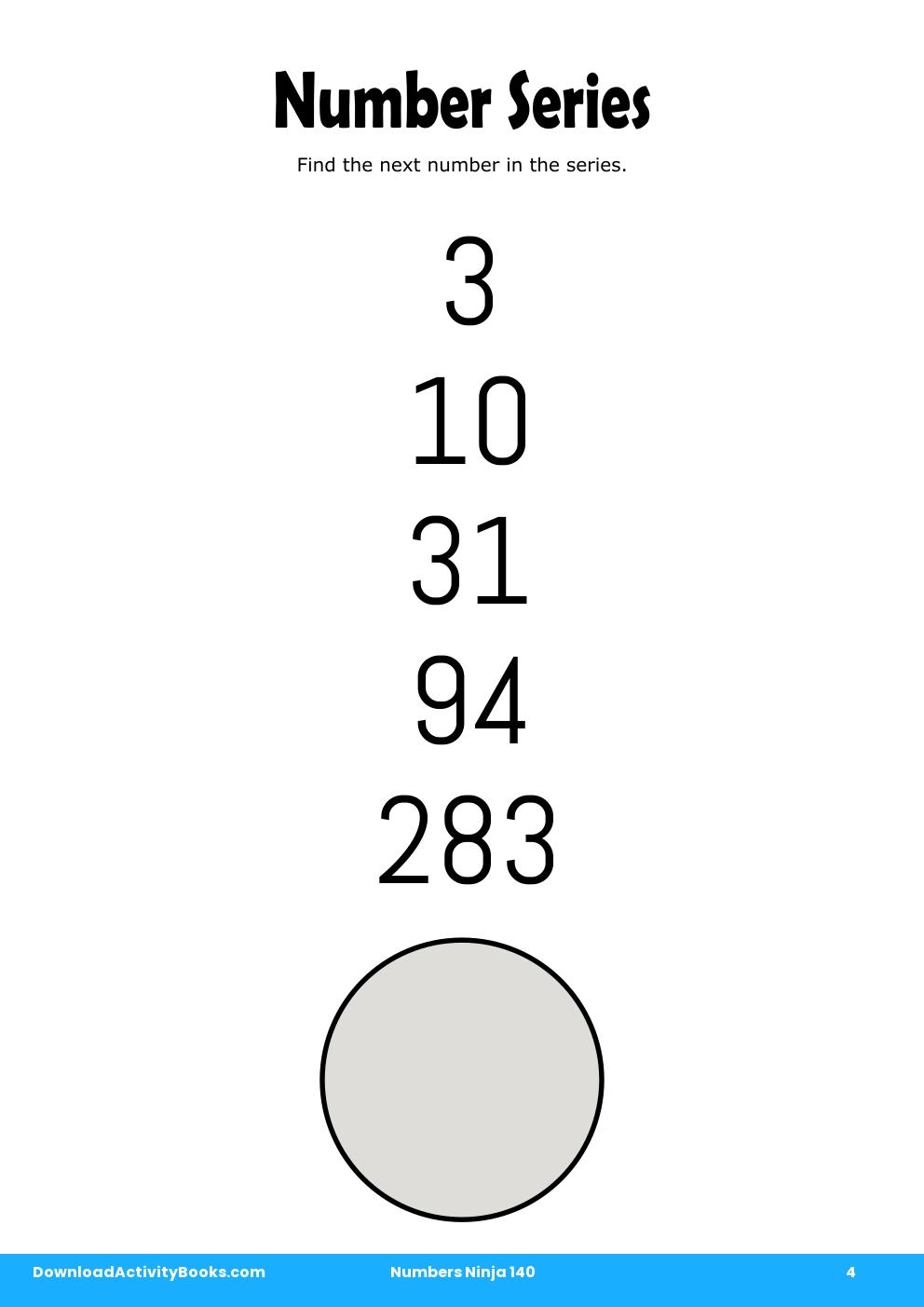 Number Series in Numbers Ninja 140