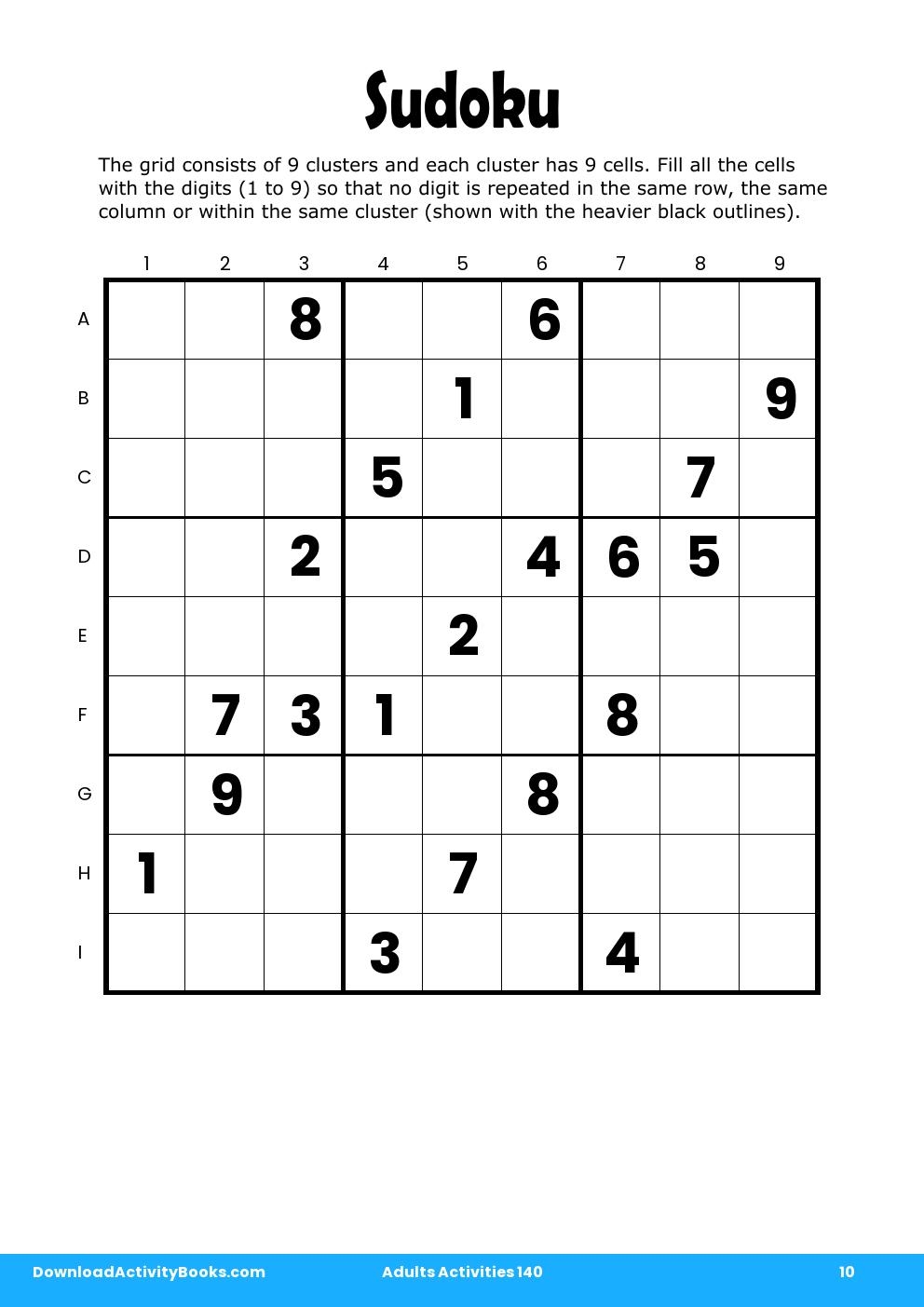 Sudoku in Adults Activities 140