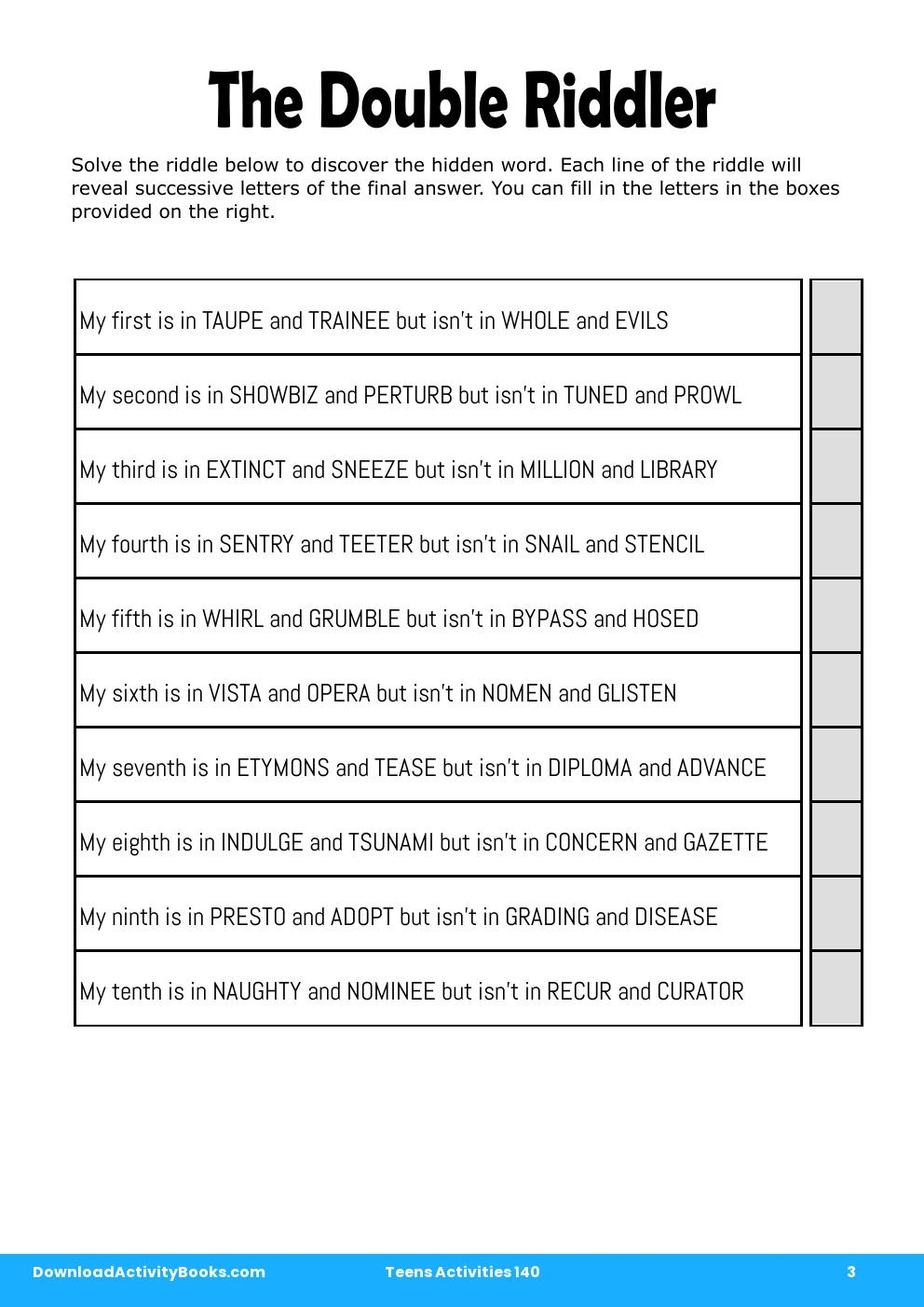 The Double Riddler in Teens Activities 140