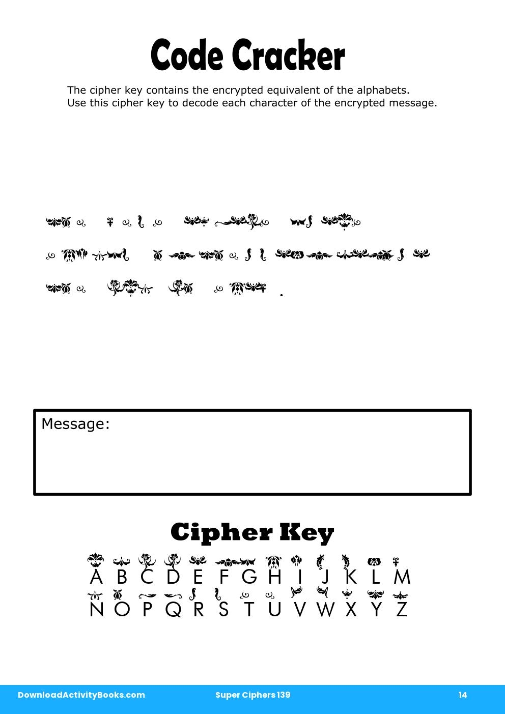 Code Cracker in Super Ciphers 139