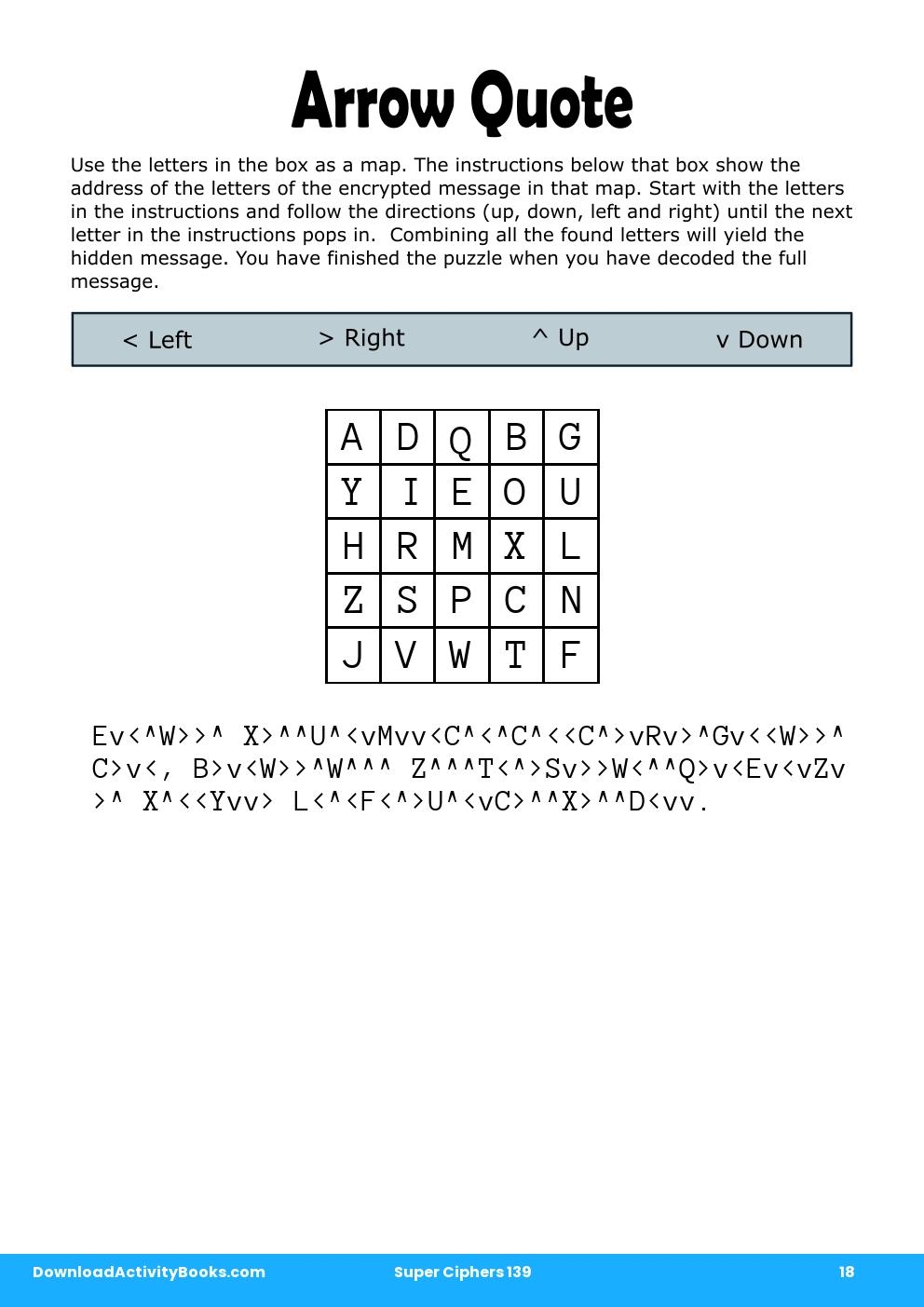 Arrow Quote in Super Ciphers 139