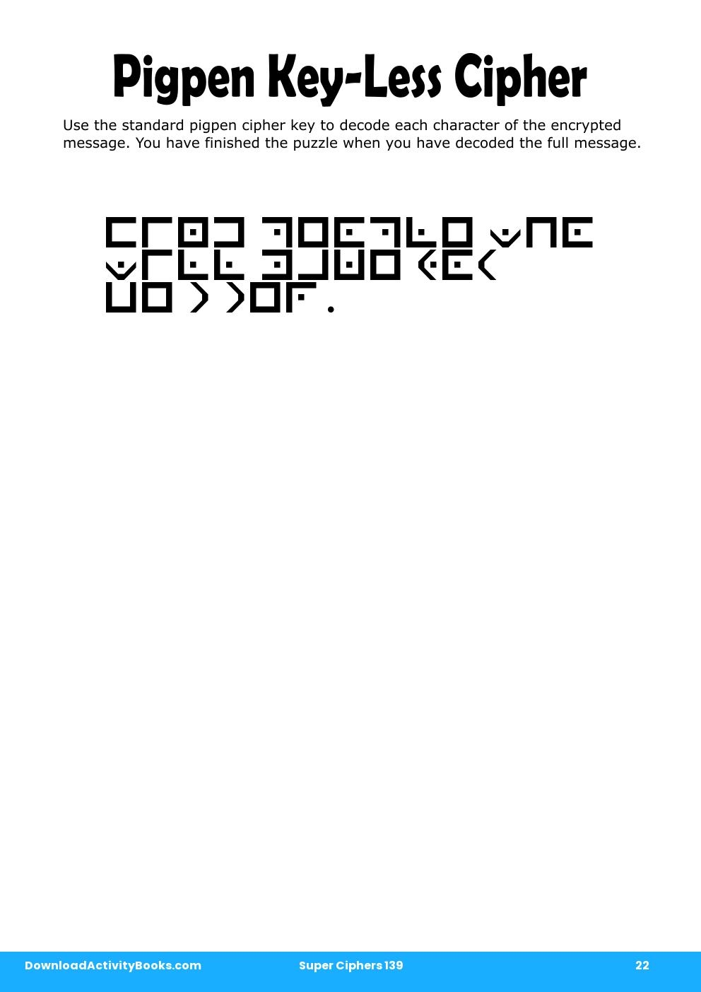 Pigpen Cipher in Super Ciphers 139