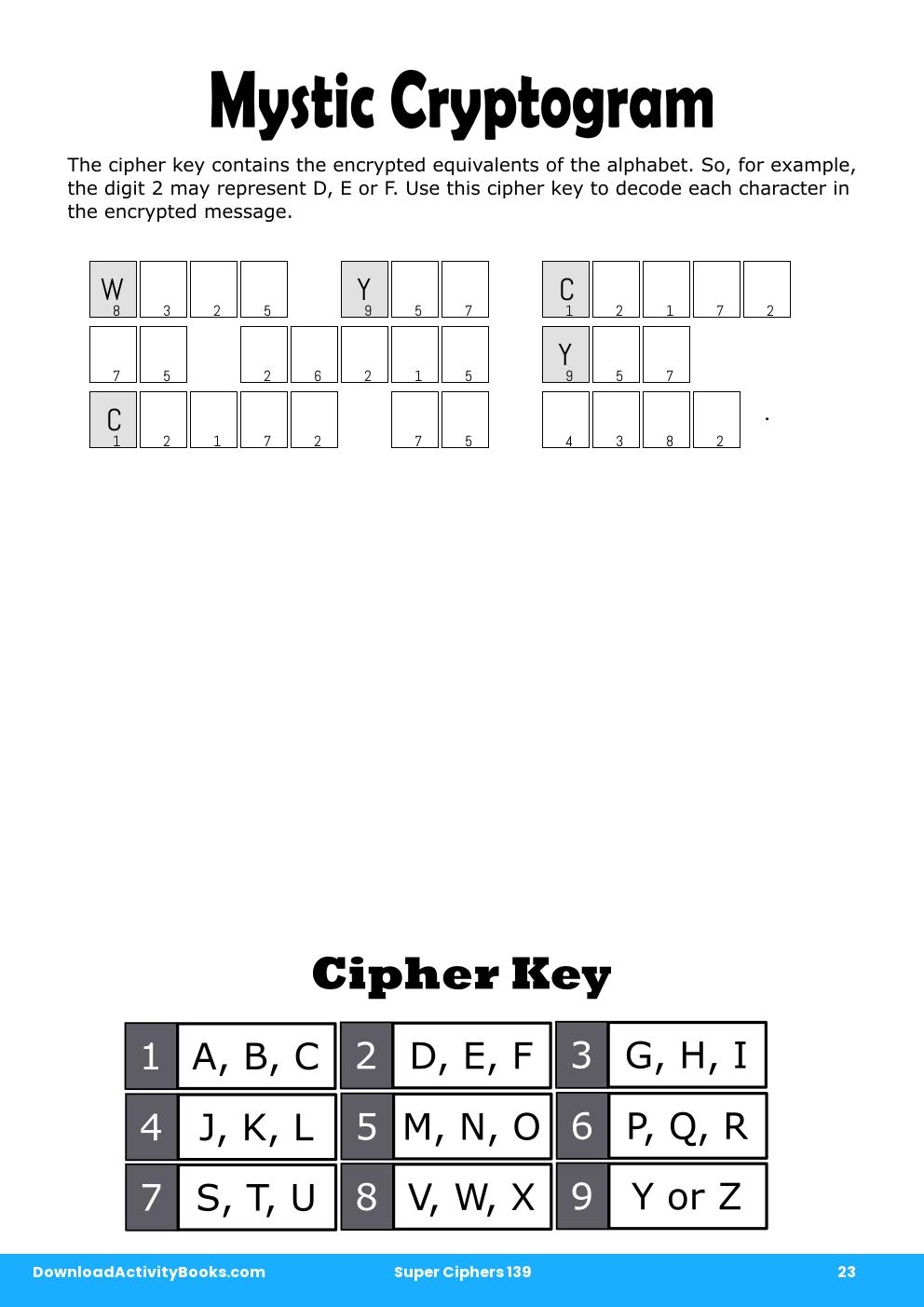 Mystic Cryptogram in Super Ciphers 139