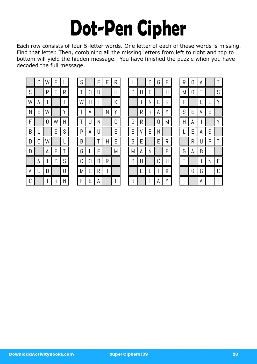 Dot-Pen Cipher in Super Ciphers 139