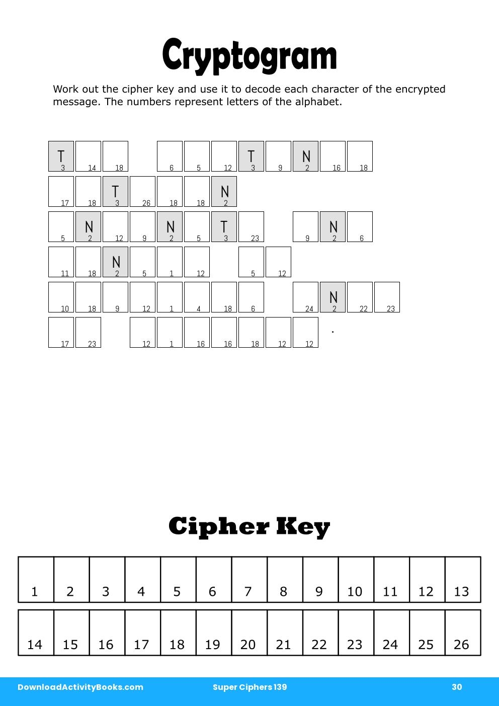 Cryptogram in Super Ciphers 139