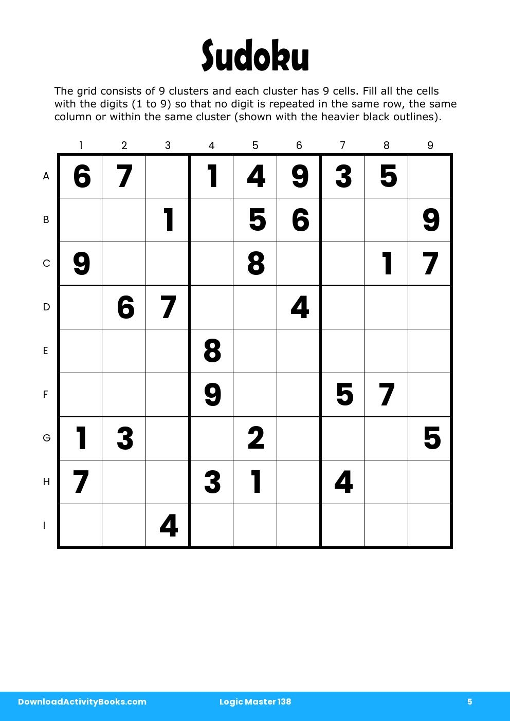 Sudoku in Logic Master 138