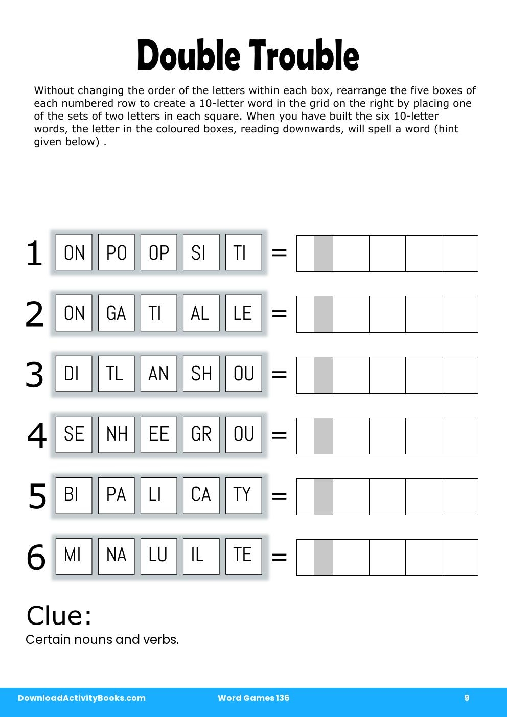 Double Trouble in Word Games 136