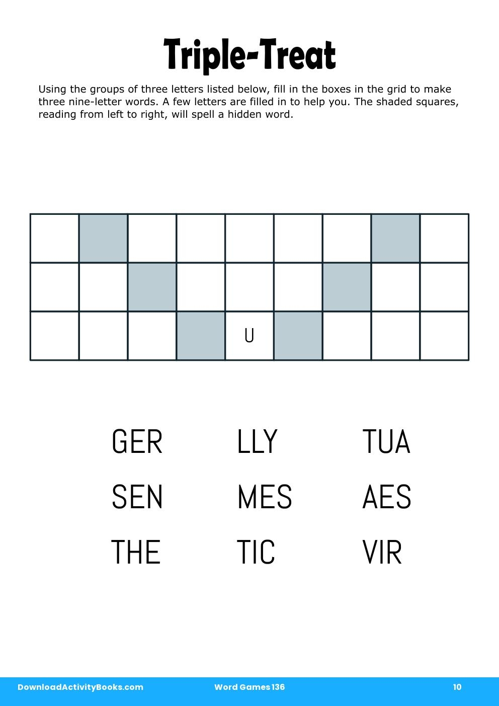 Triple-Treat in Word Games 136