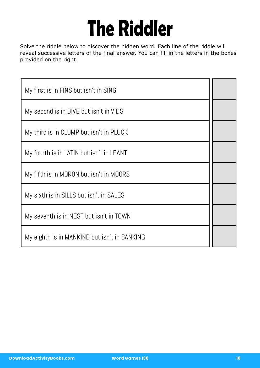 The Riddler in Word Games 136