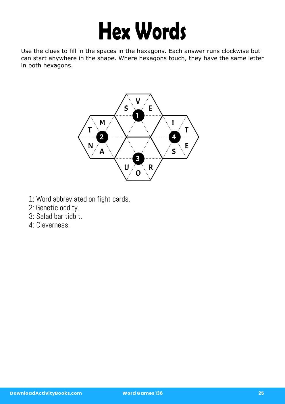 Hex Words in Word Games 136