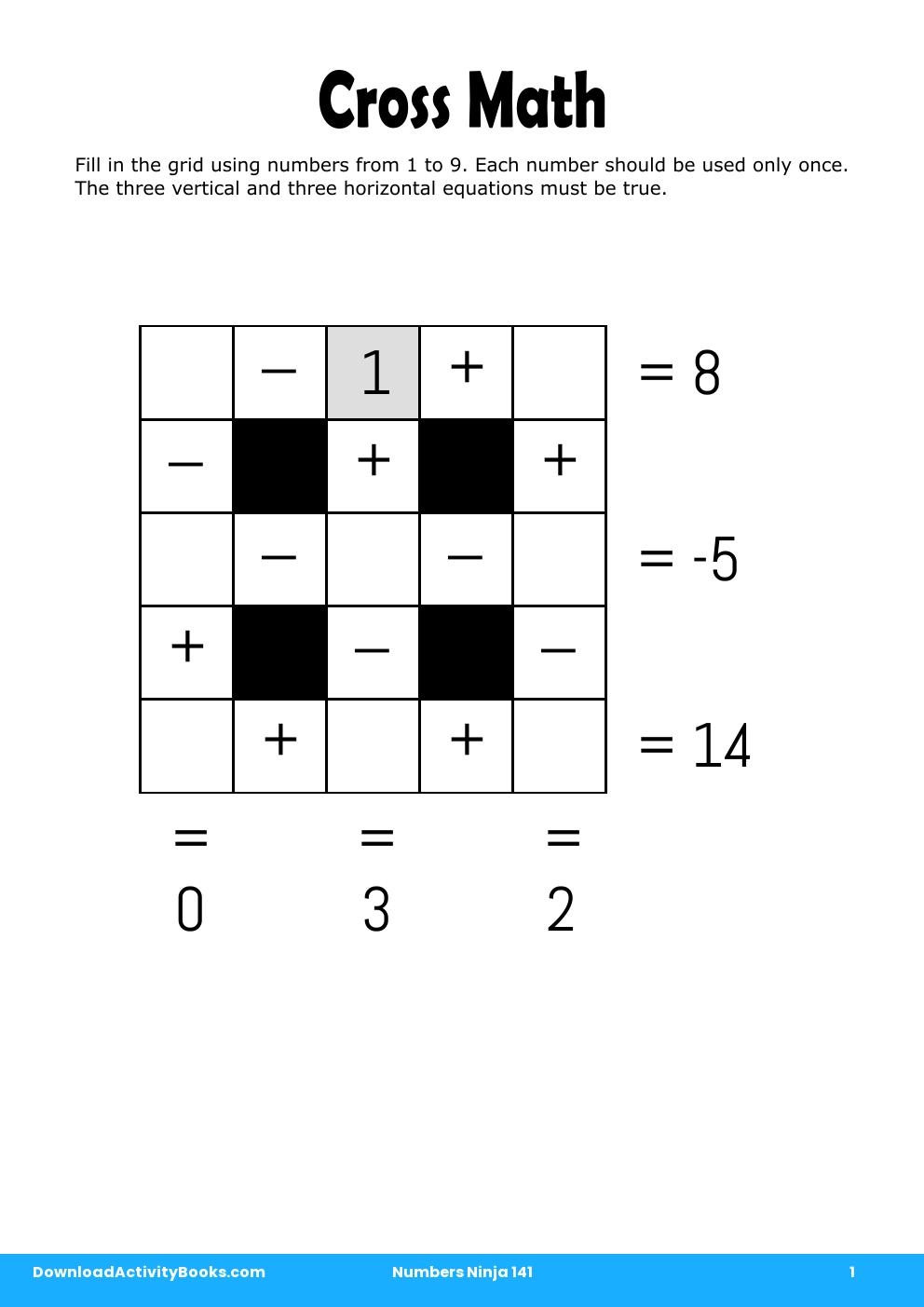 Cross Math in Numbers Ninja 141