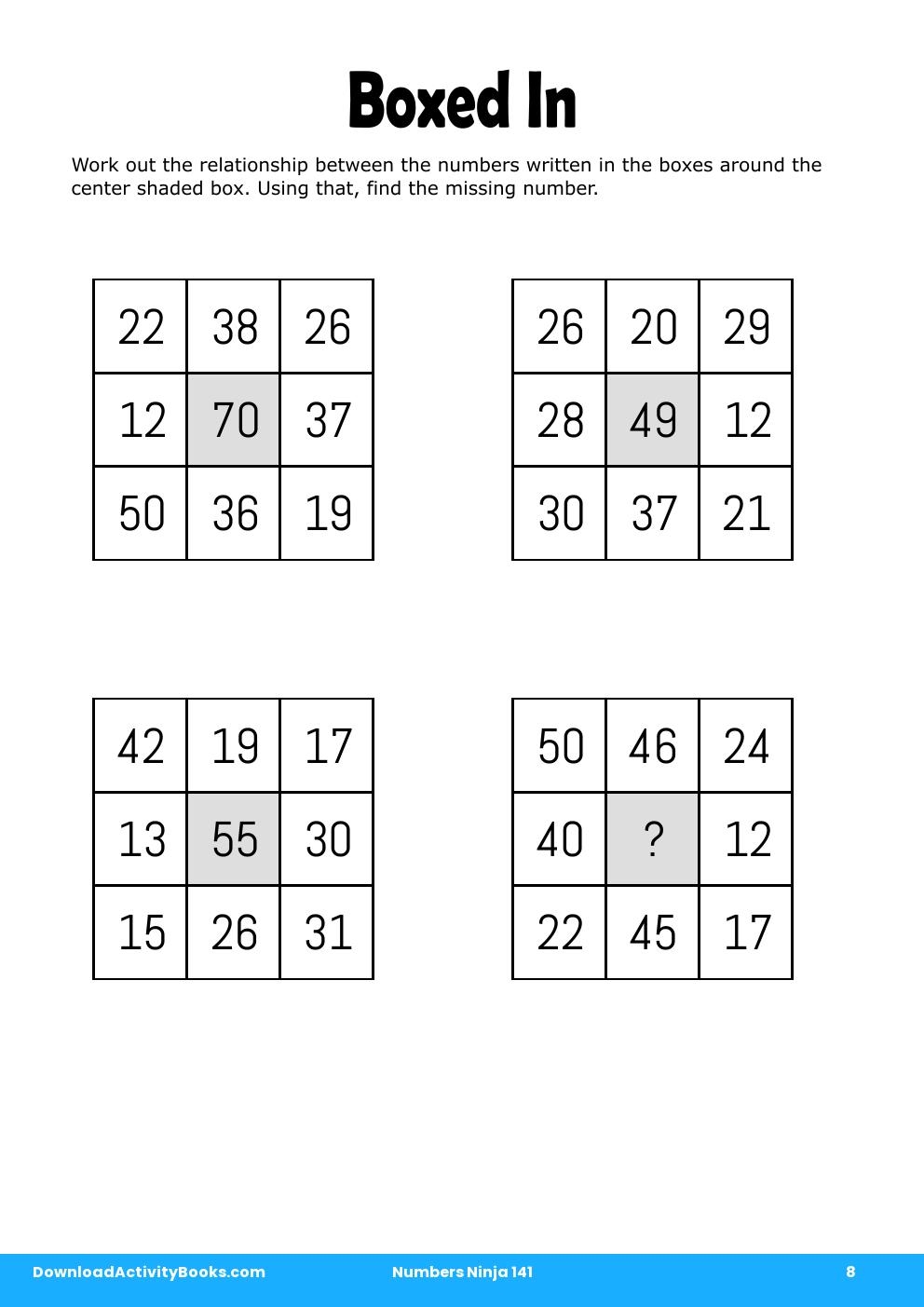 Boxed In in Numbers Ninja 141