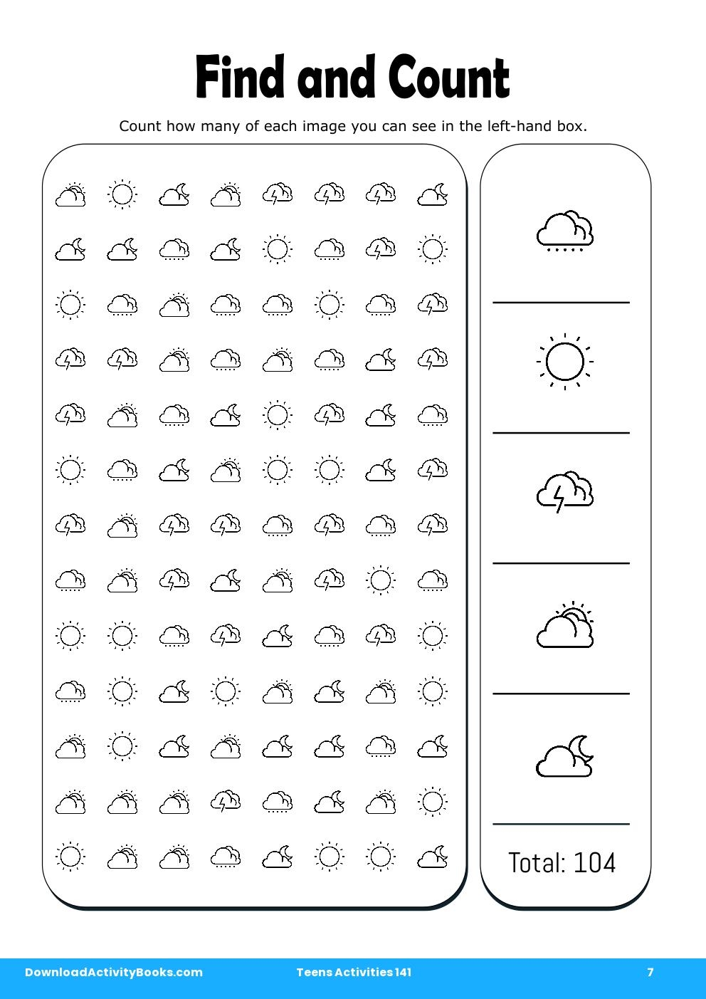 Find and Count in Teens Activities 141