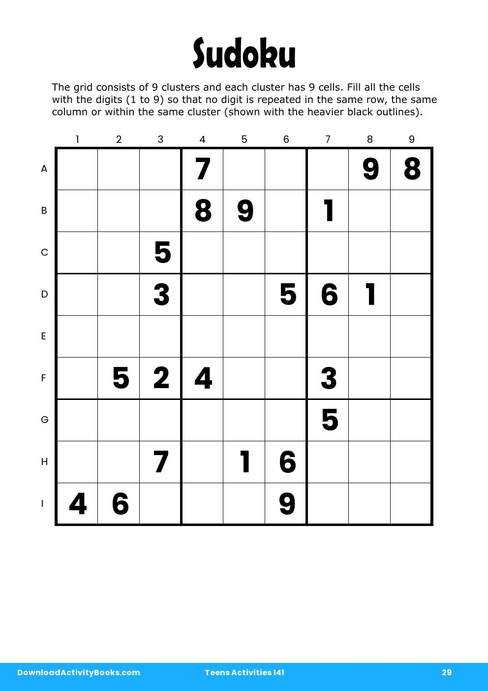 Sudoku in Teens Activities 141