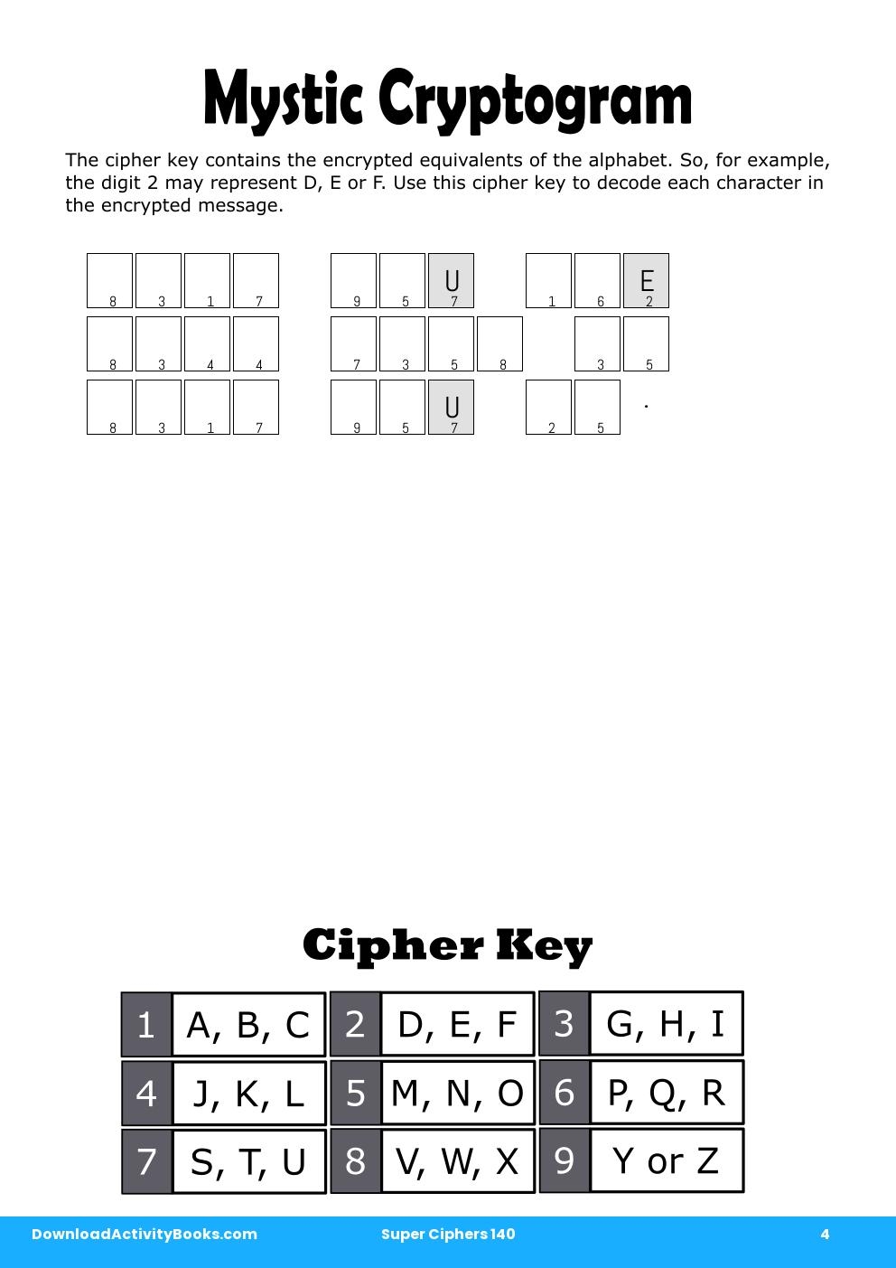 Mystic Cryptogram in Super Ciphers 140