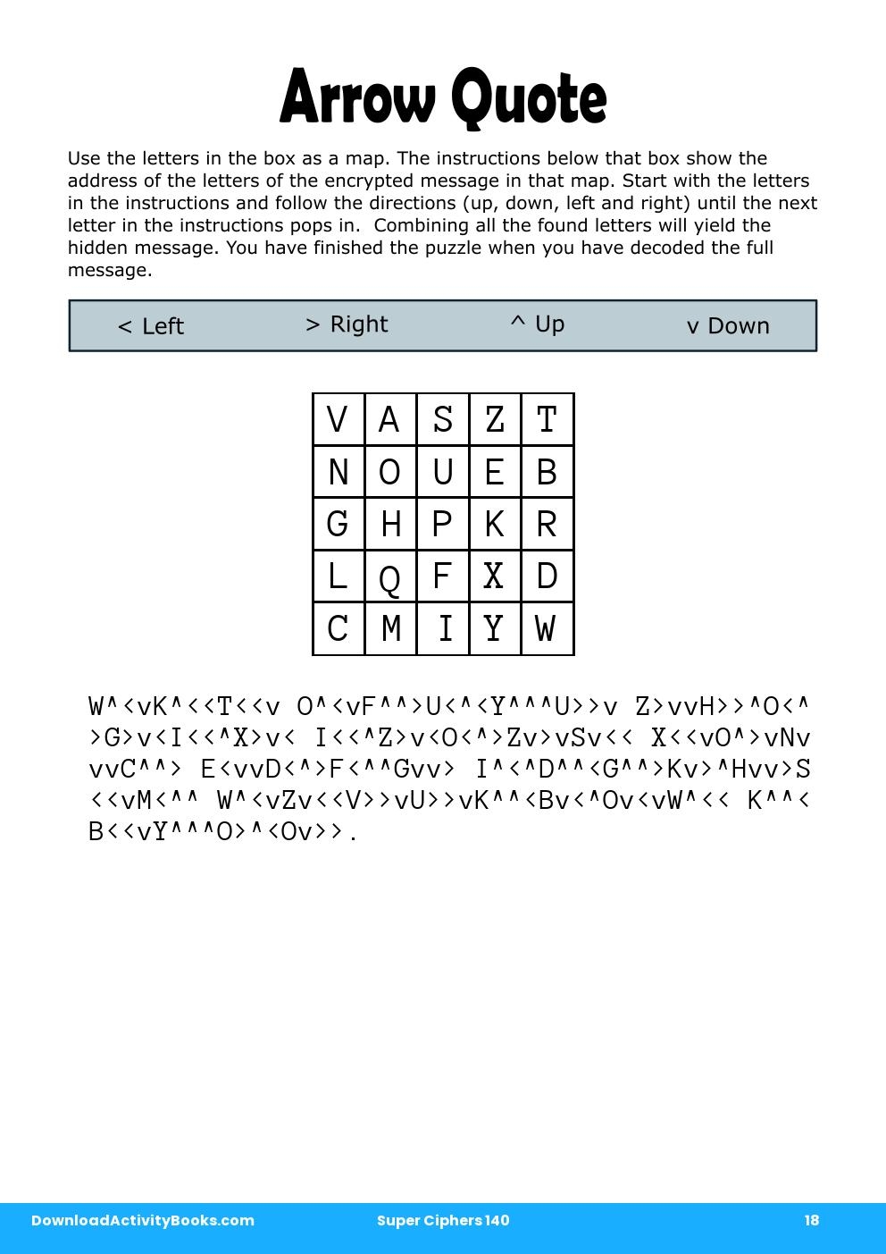 Arrow Quote in Super Ciphers 140