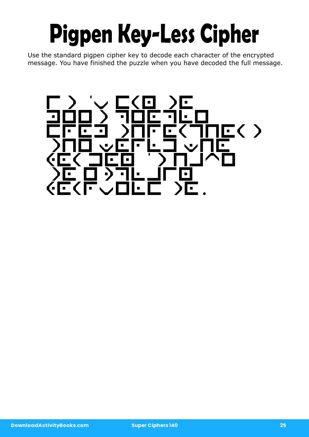 Pigpen Cipher in Super Ciphers 140