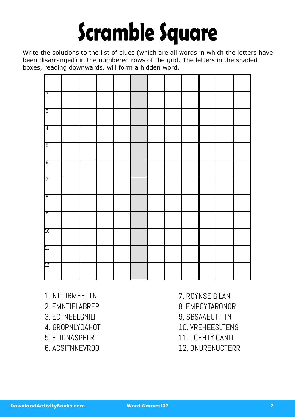 Scramble Square in Word Games 137