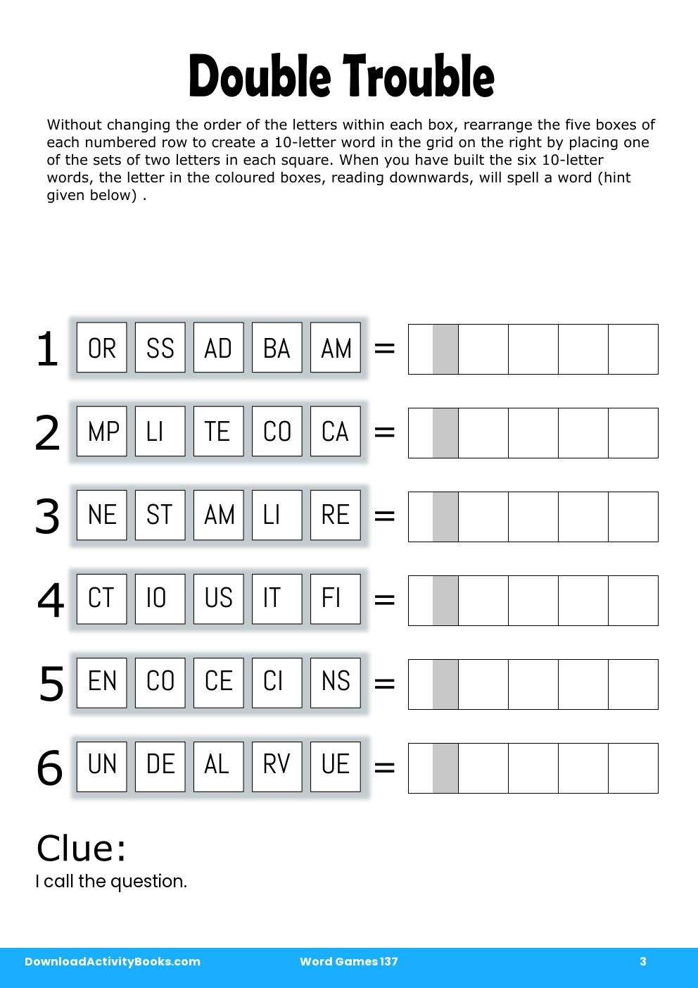 Double Trouble in Word Games 137