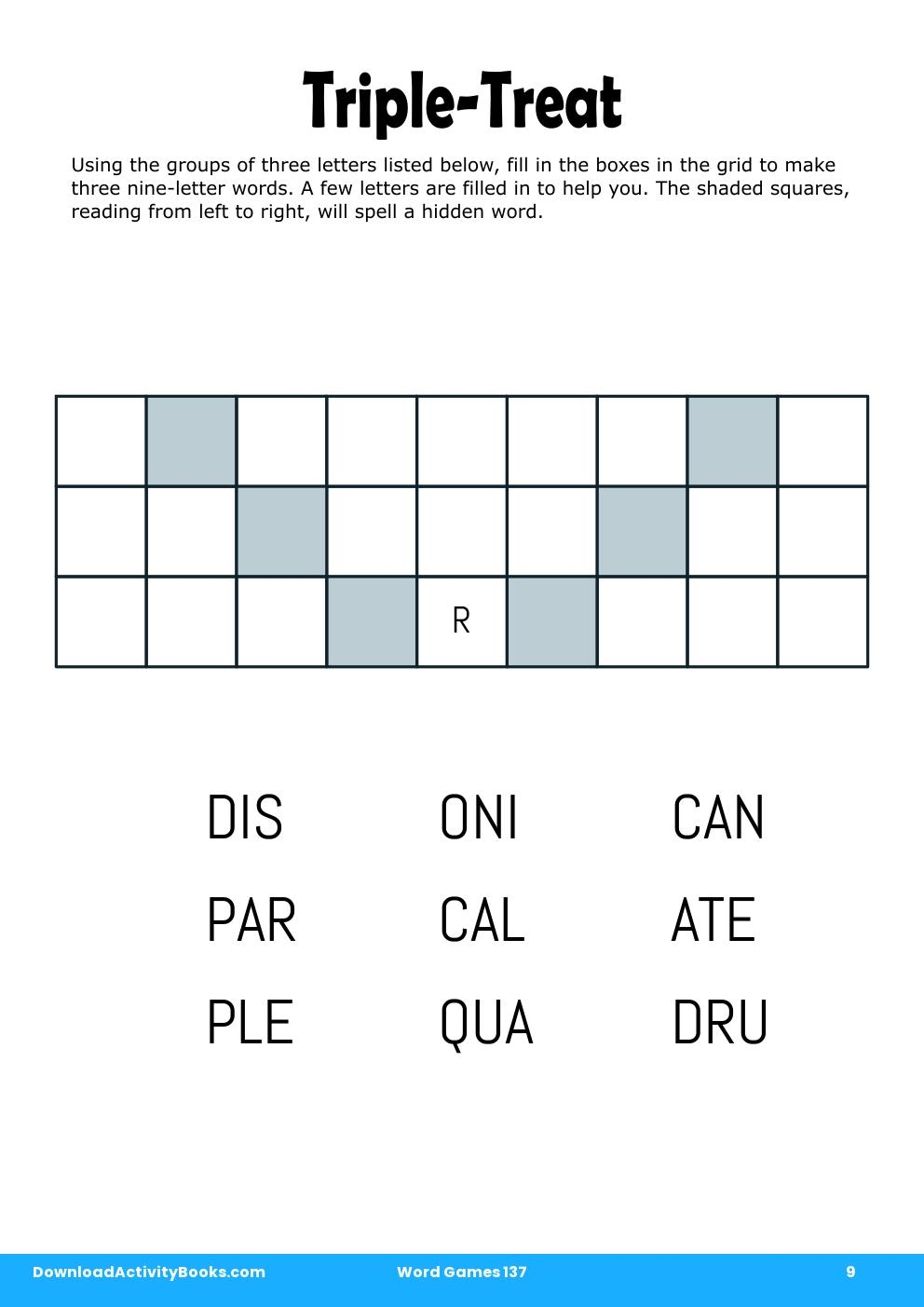 Triple-Treat in Word Games 137