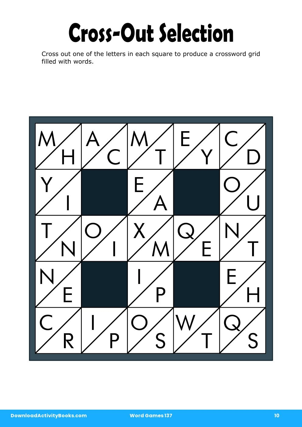 Cross-Out Selection in Word Games 137