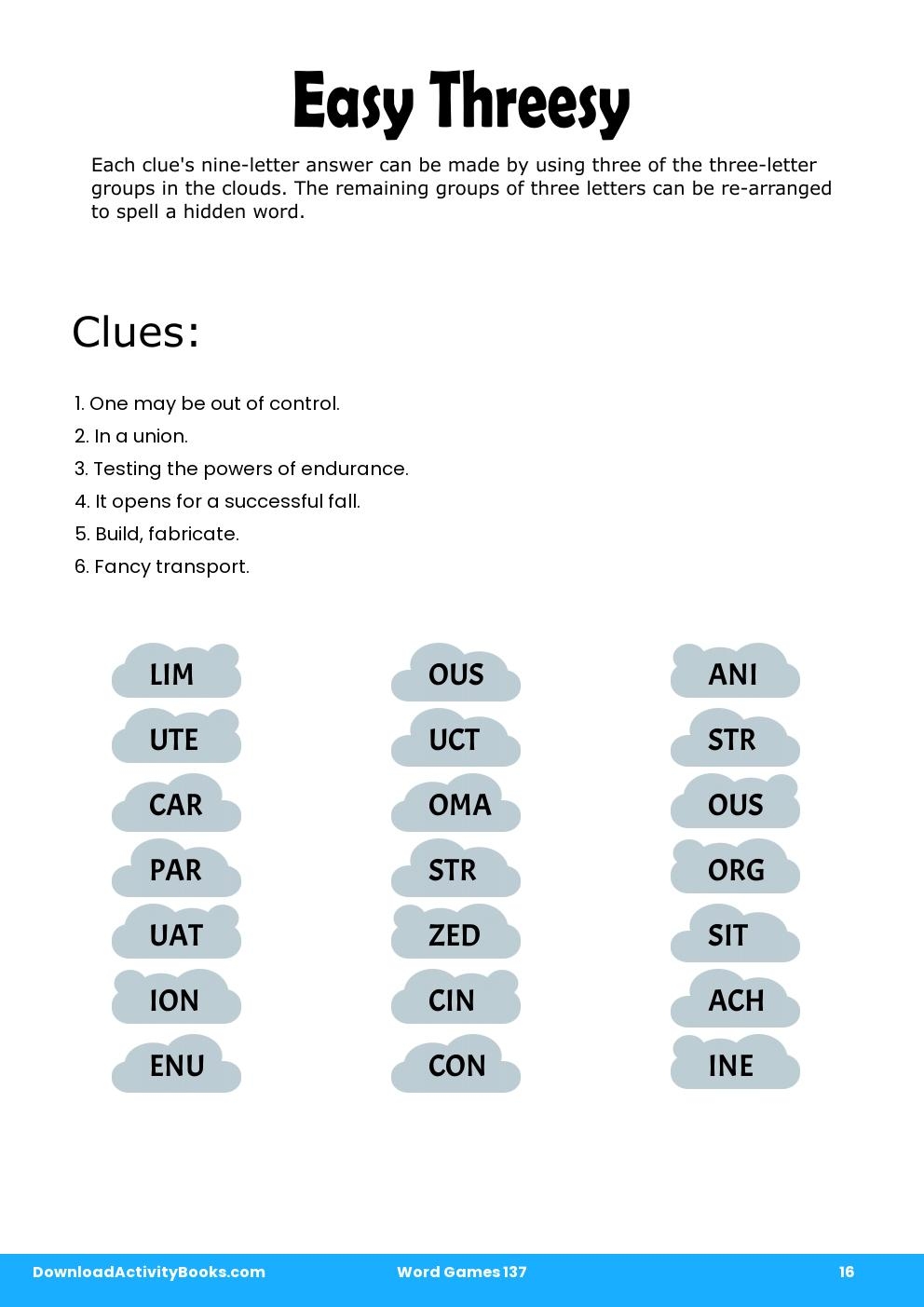 Easy Threesy in Word Games 137