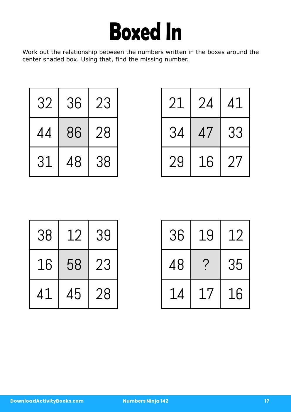 Boxed In in Numbers Ninja 142