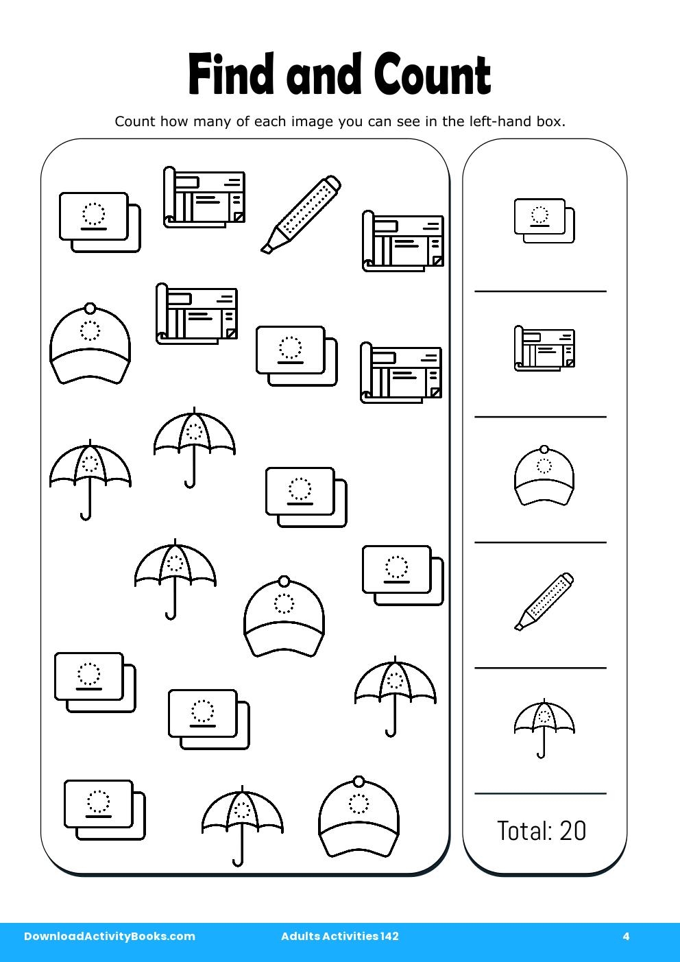 Find and Count in Adults Activities 142