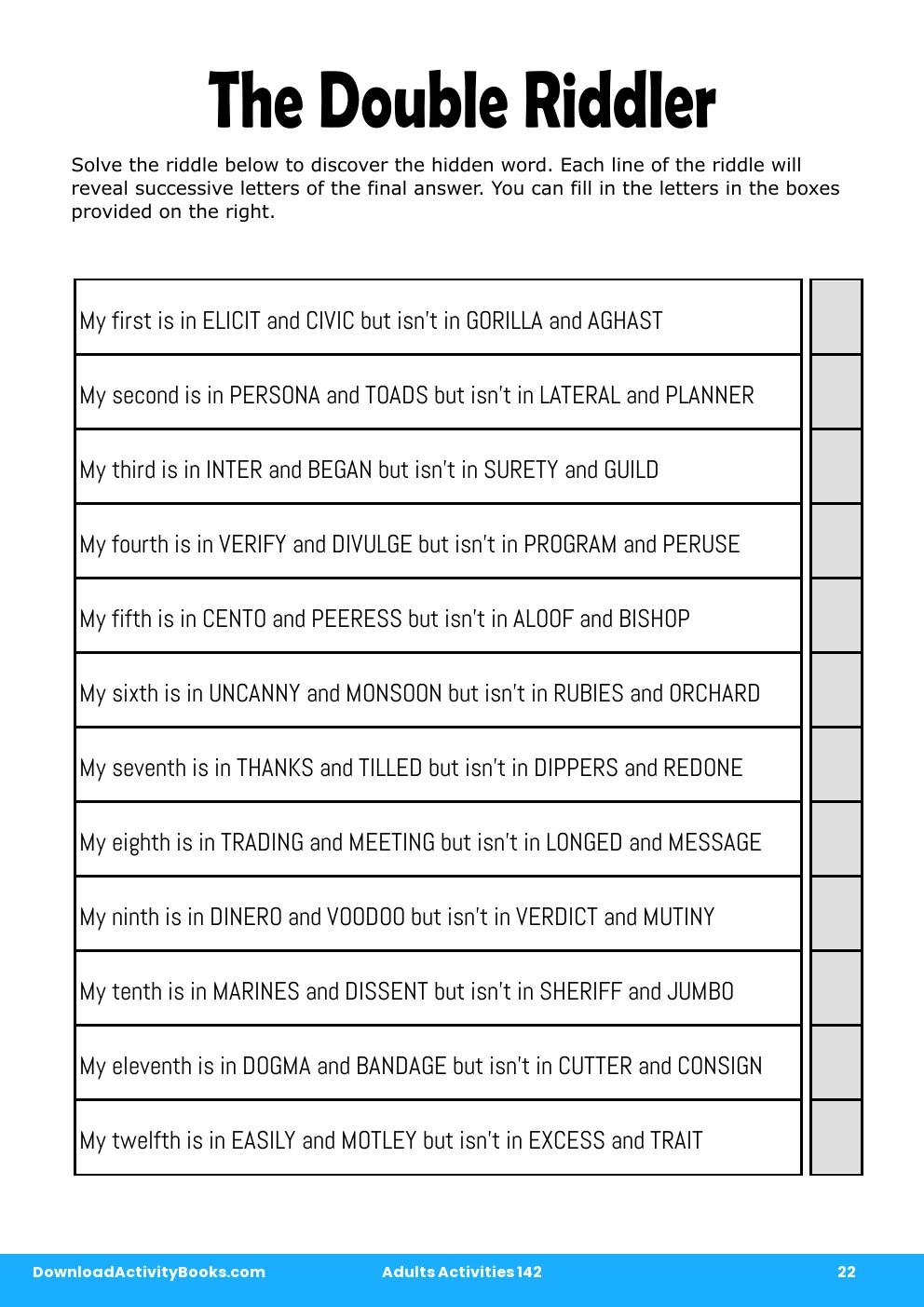 The Double Riddler in Adults Activities 142