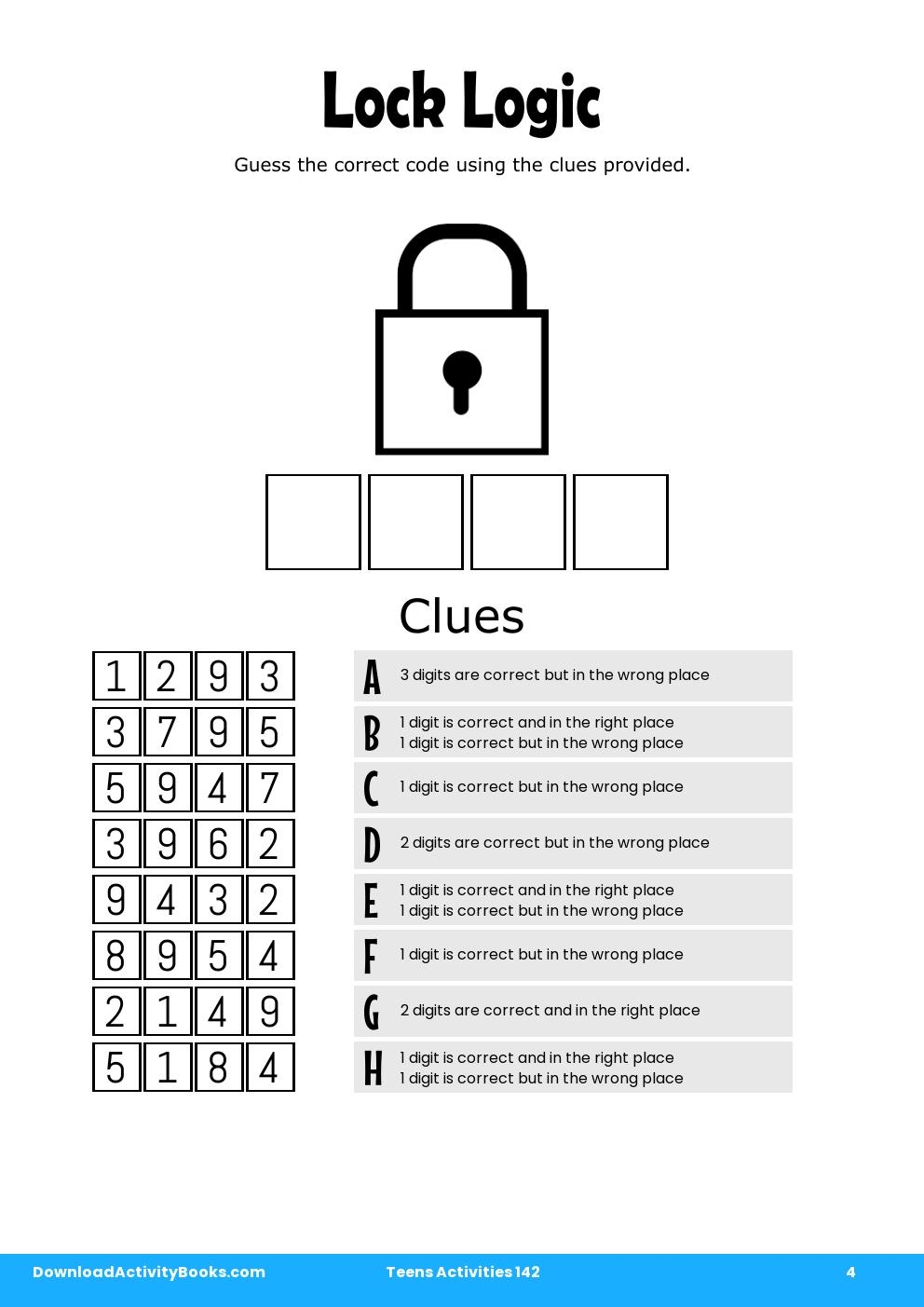 Lock Logic in Teens Activities 142