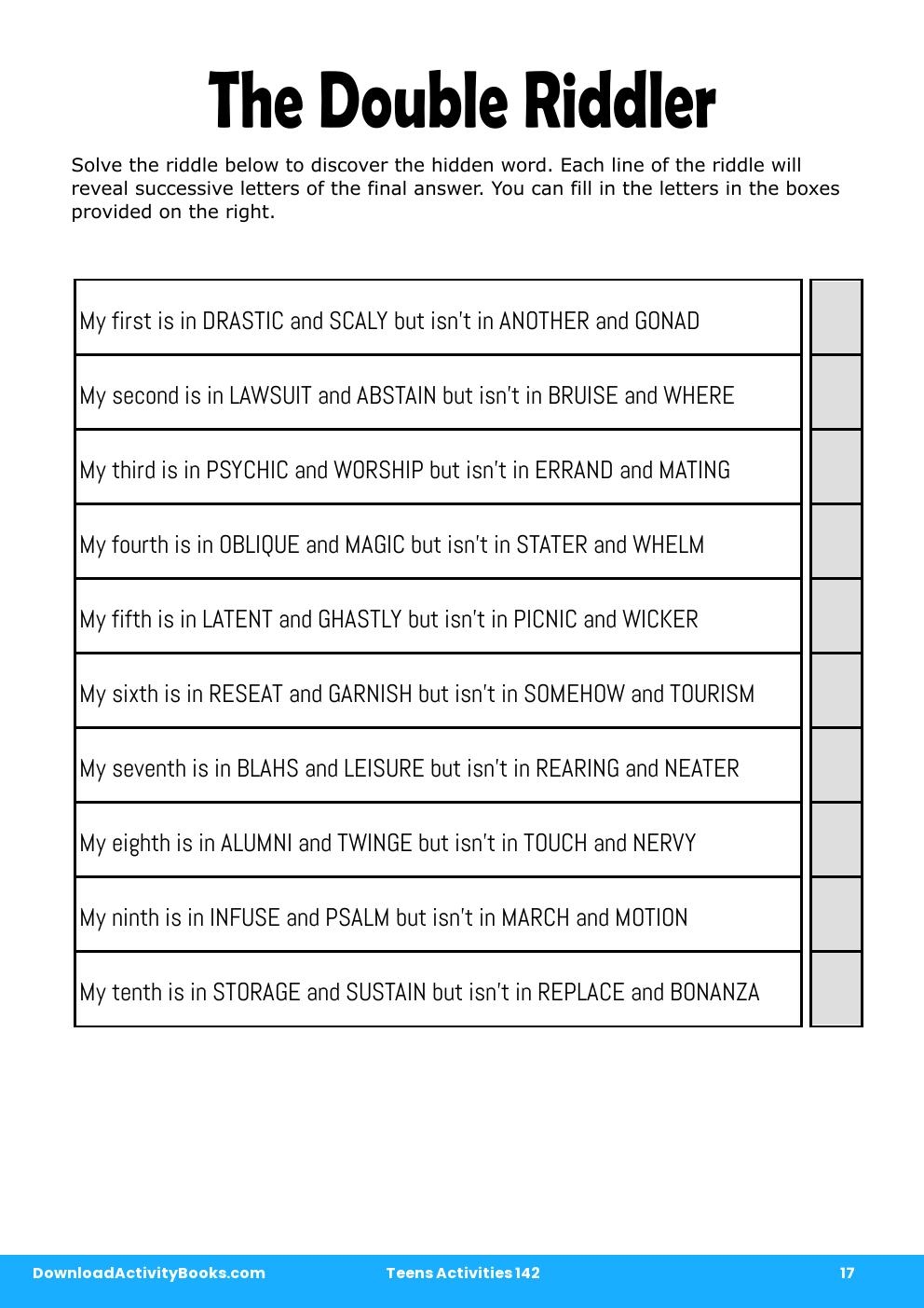 The Double Riddler in Teens Activities 142