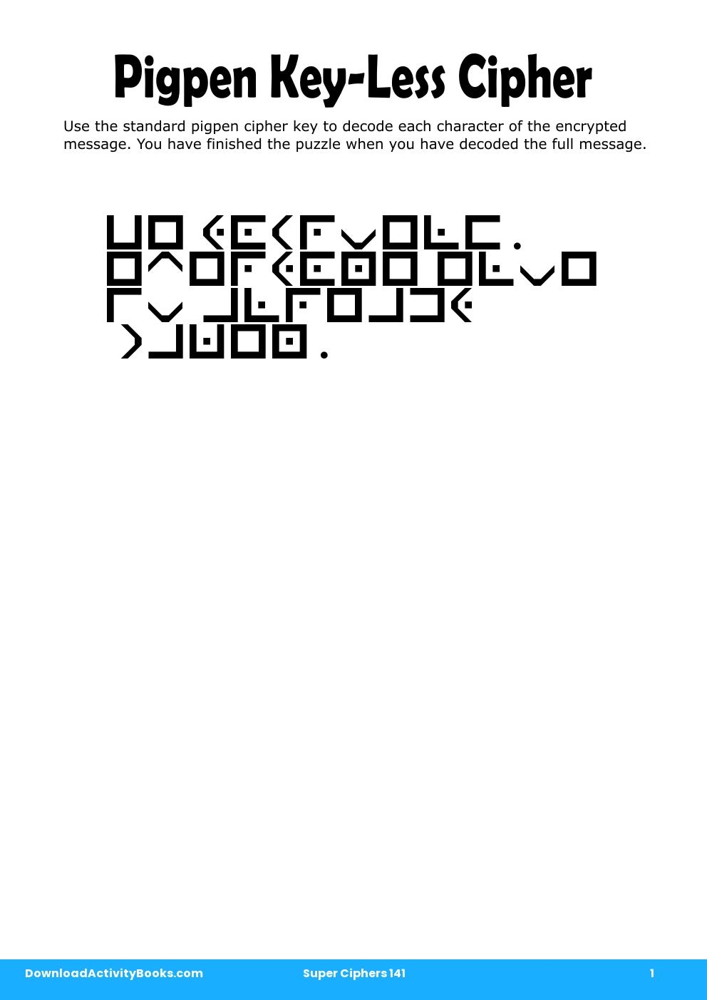 Pigpen Cipher in Super Ciphers 141