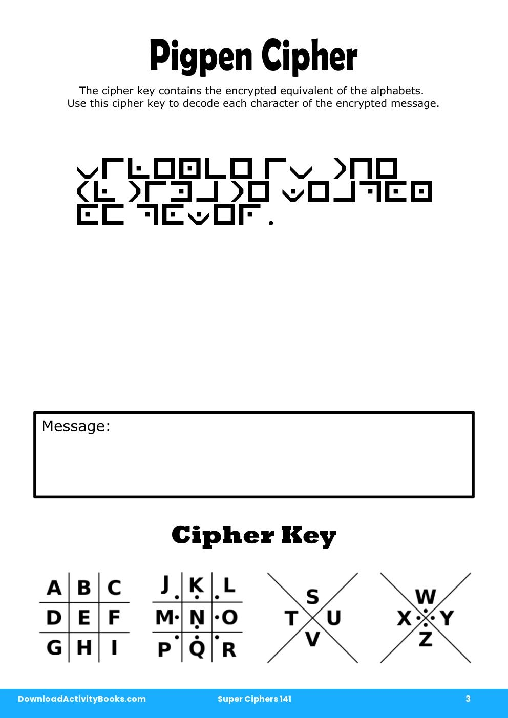 Pigpen Cipher in Super Ciphers 141