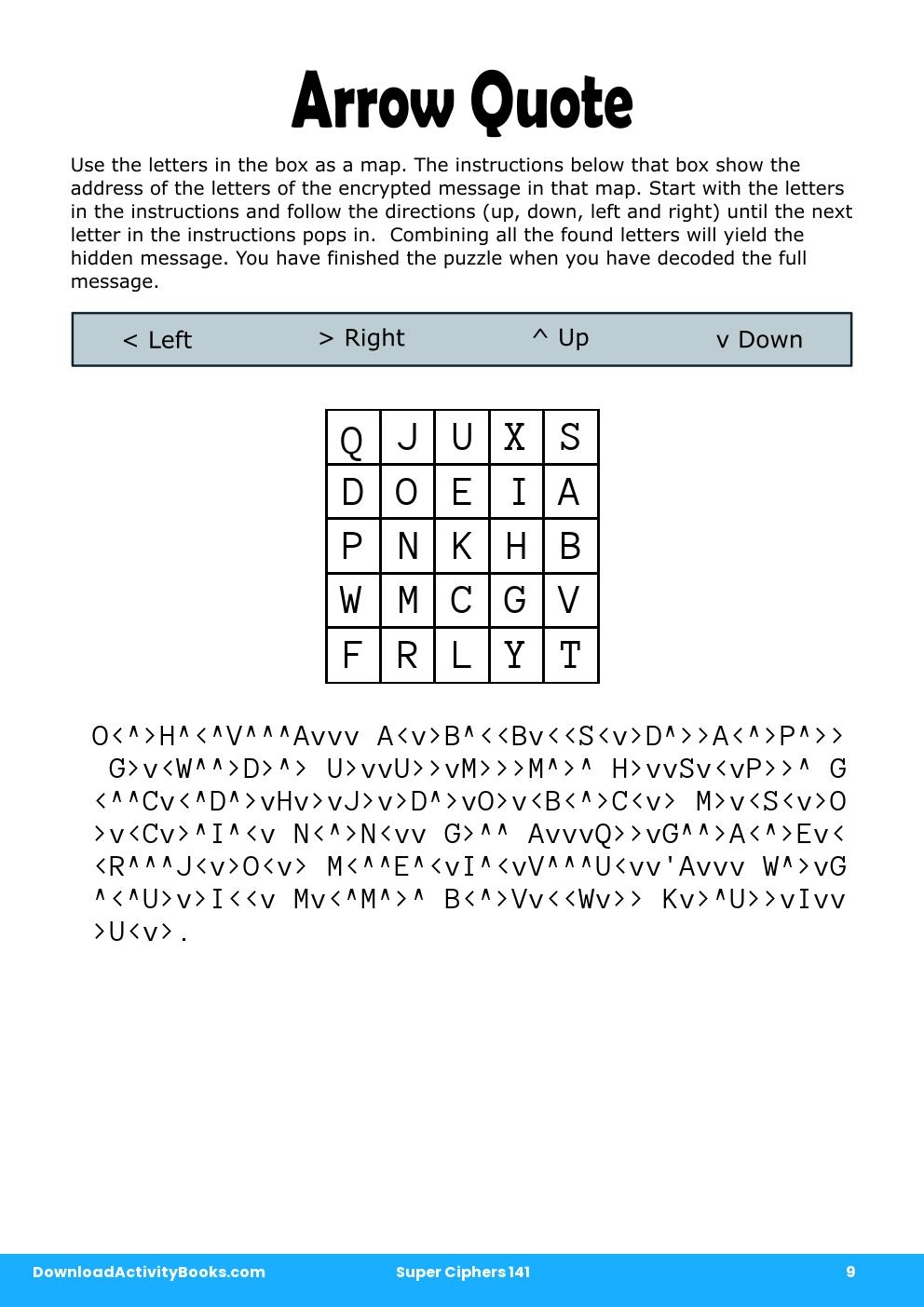 Arrow Quote in Super Ciphers 141