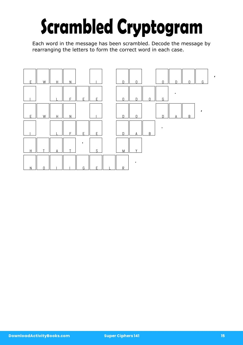 Scrambled Cryptogram in Super Ciphers 141