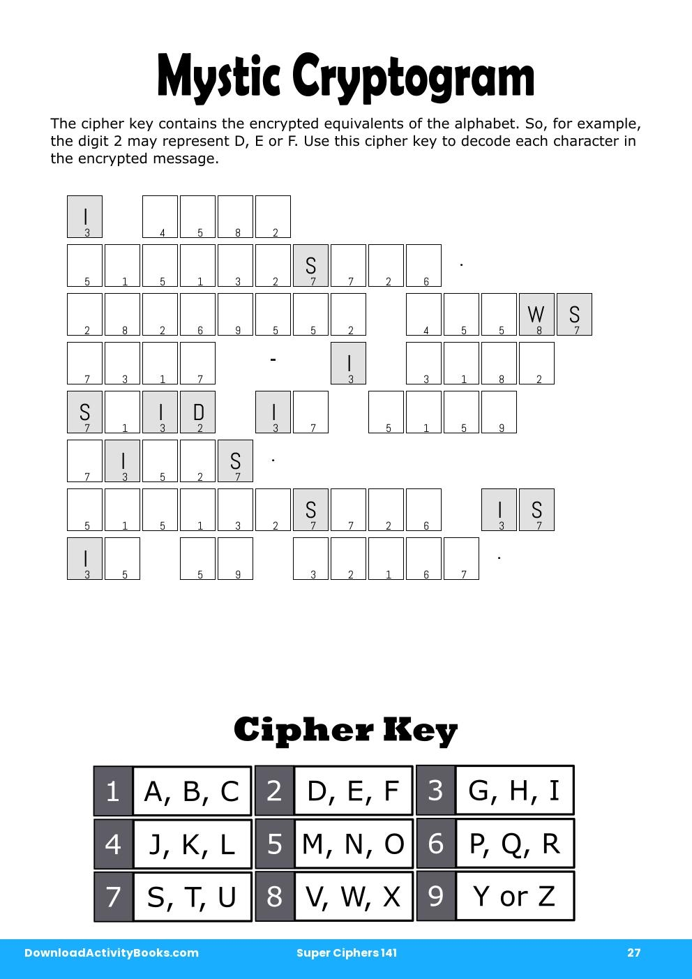 Mystic Cryptogram in Super Ciphers 141