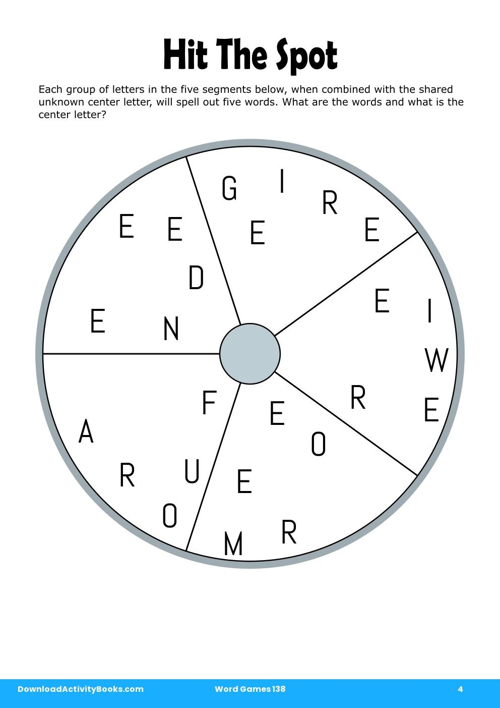 Hit The Spot in Word Games 138