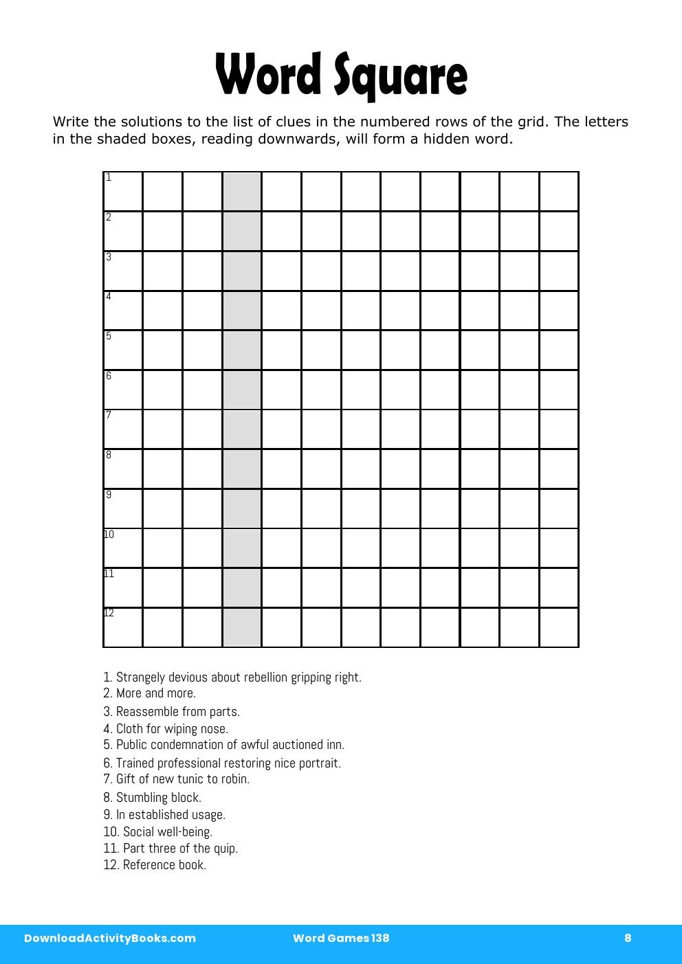 Word Square in Word Games 138