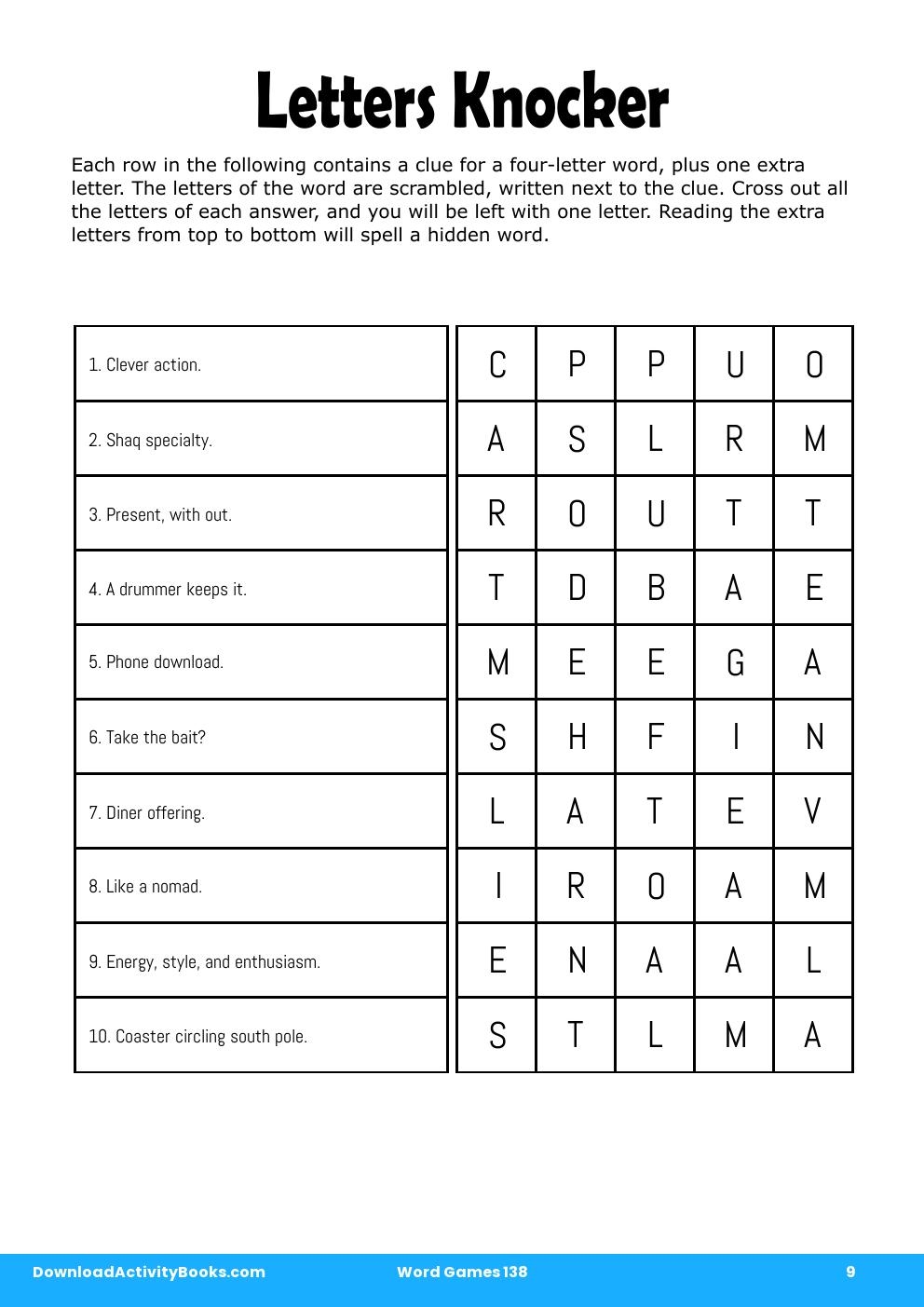 Letters Knocker in Word Games 138