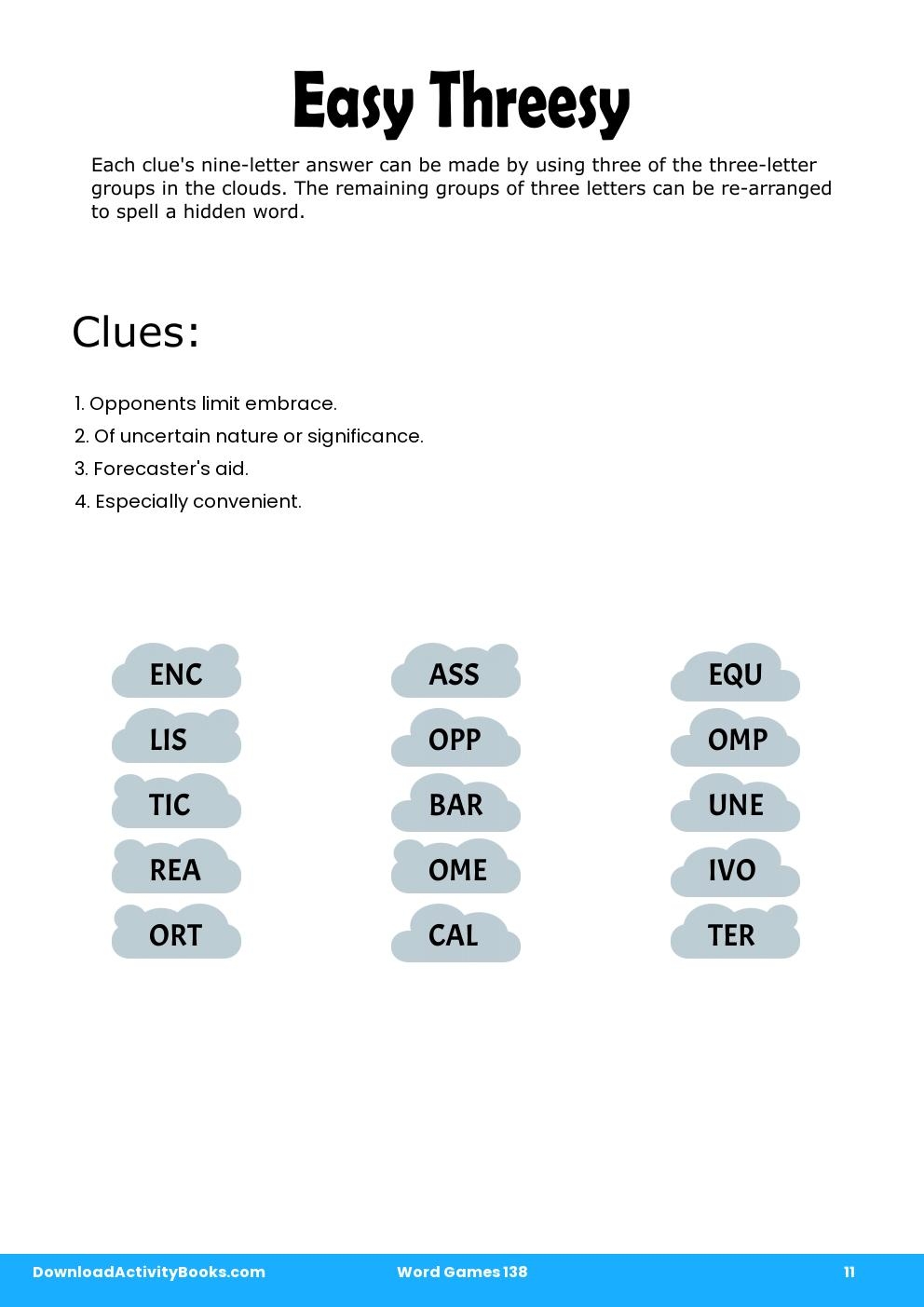 Easy Threesy in Word Games 138