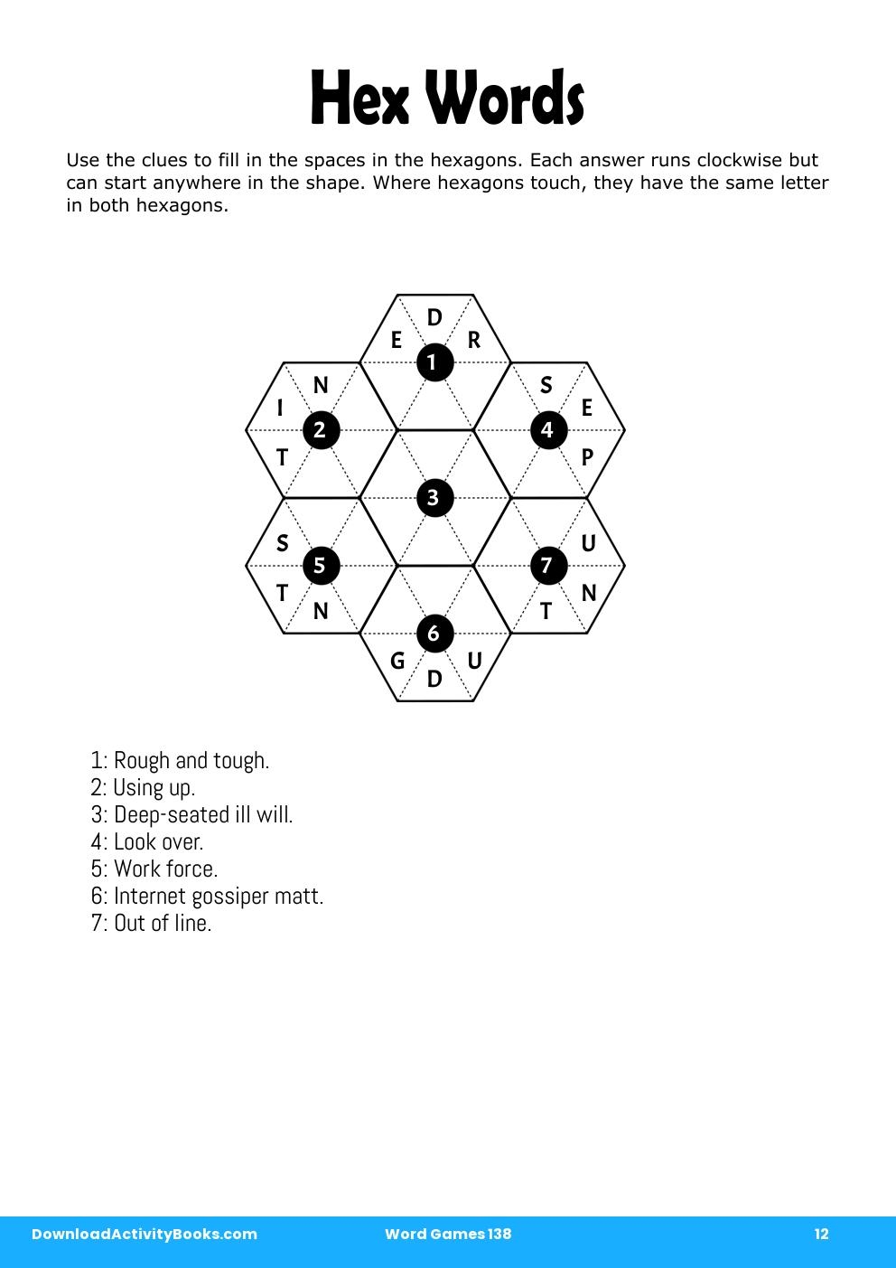 Hex Words in Word Games 138