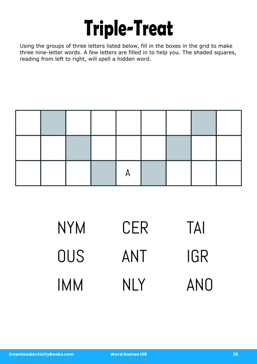 Triple-Treat in Word Games 138