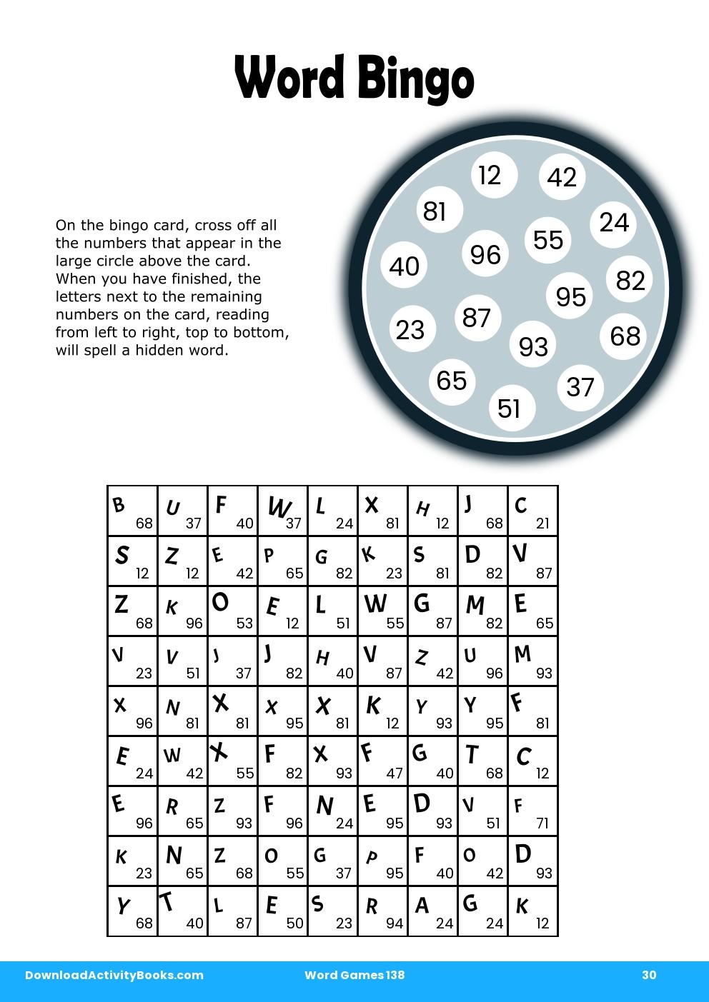 Word Bingo in Word Games 138