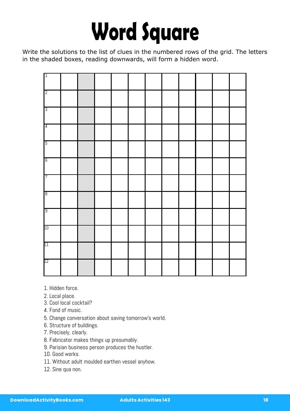 Word Square in Adults Activities 143