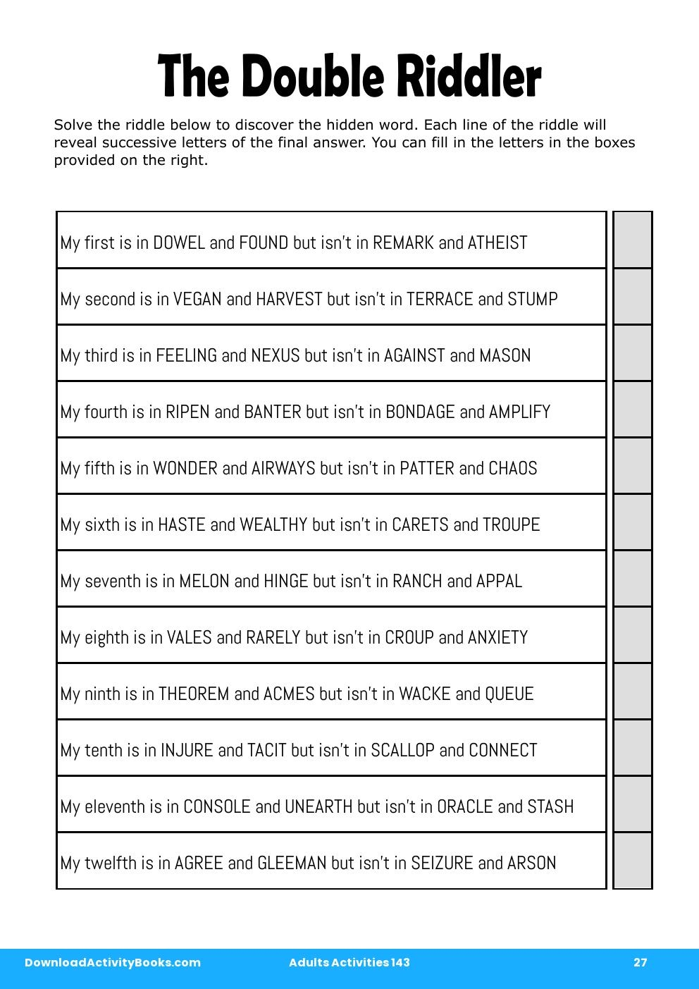 The Double Riddler in Adults Activities 143